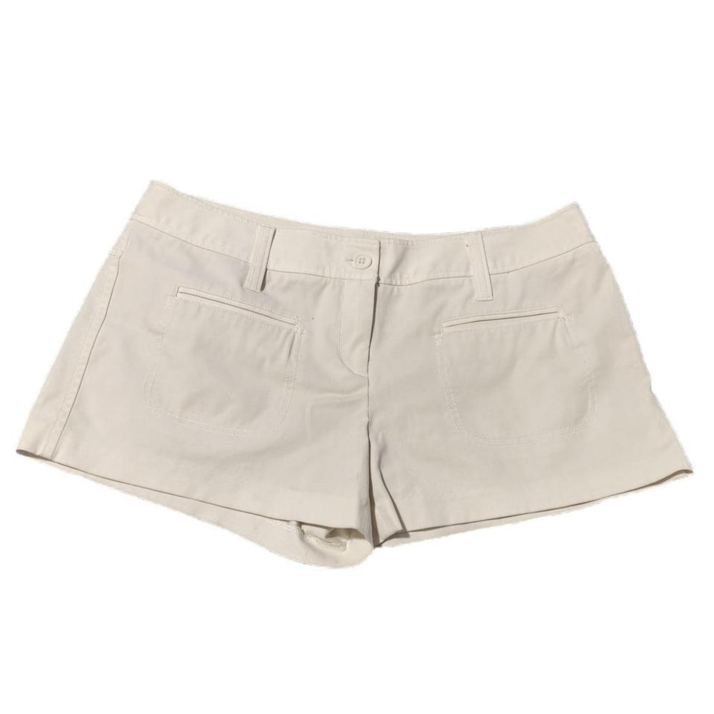 Express Stretch Womens Coastal Capsule Ivory Mid Rise Shorts 12‎ Preppy